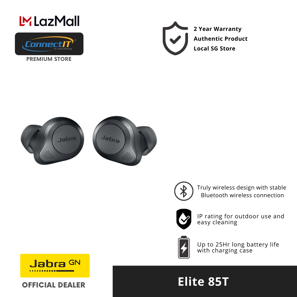 Jabra Elite 85T Truly Wireless Bluetooth 5.1 Earbuds With Active Noise Cancellation and IPX4 Rating (2 Years Local Warranty)
