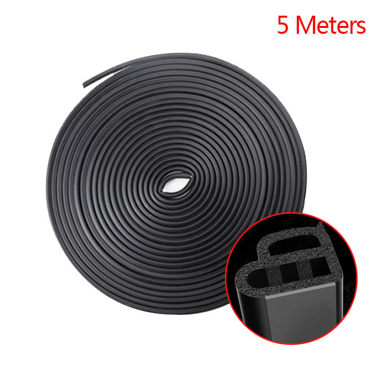 Car Door Rubber Seal Strips Auto Double Layer Sealing Stickers For Door Trunk Sound Insulation Weatherstrip Interior Accessories