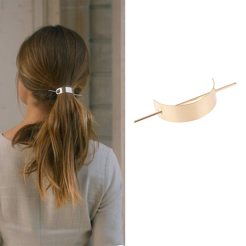 [SG NEW DESIGN] Korean Geometric Metal Hair Stick for Extra Thick Hair, Metal Ponytail Holder Hairpin Headwear, Ponytail and Bun Holder Cover Cap Hair Updo Slide Pin Stick