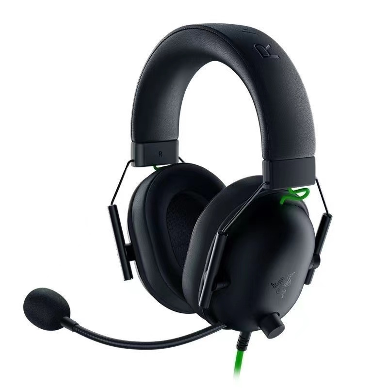 Razer BlackShark V2 X Gaming Headset (Black/White/Green) 7.1 Surround, Advanced Passive Noise Cancellation PZVS