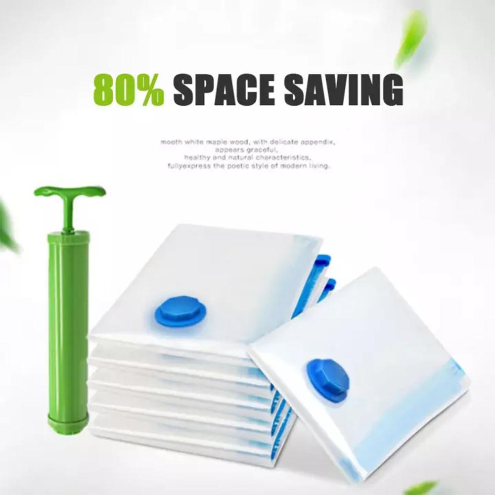 1PCS Travel Vacuum Storage Bag Transparent Border Foldable Bag Compressed Q6V8