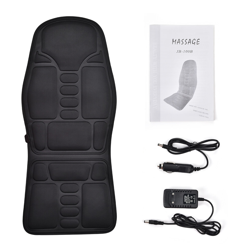 Electric Heating Vibrating Back Lumbar Neck Massager Chair Cushion Seat Pad For Car Home Office Shoulder Waist Mattress With Remote Controls Pain Relief Car Home Use