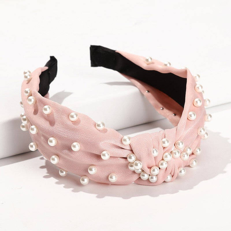 1pc Korean Women New Hairband Cross Knotted Headband Pearl Hair Hoop Hair Accessories