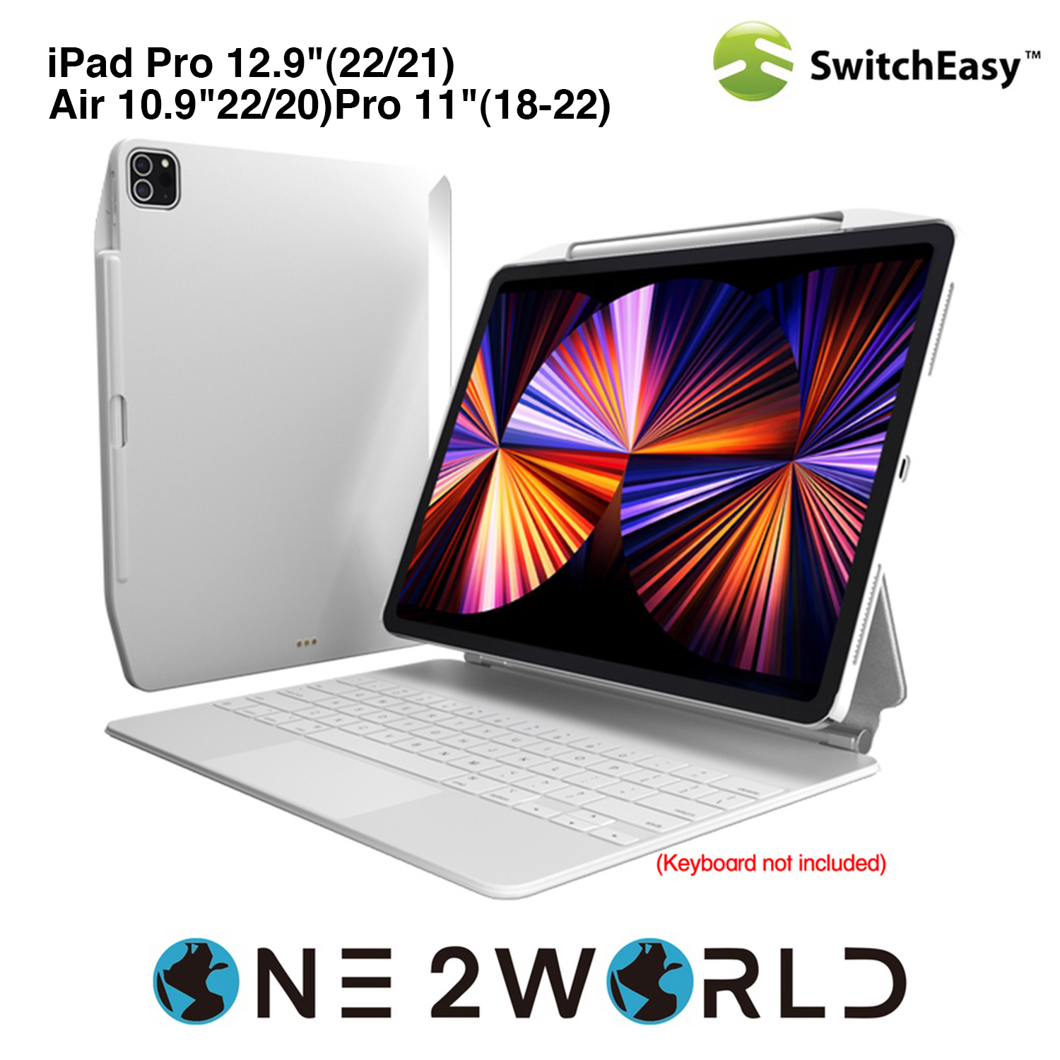 SwitchEasy CoverBuddy Case and Case 2.0 for iPad Air 10.9" & iPad Pro 11" and iPad Pro 12.9" Keyboard Compatible w/ Pencil Holder