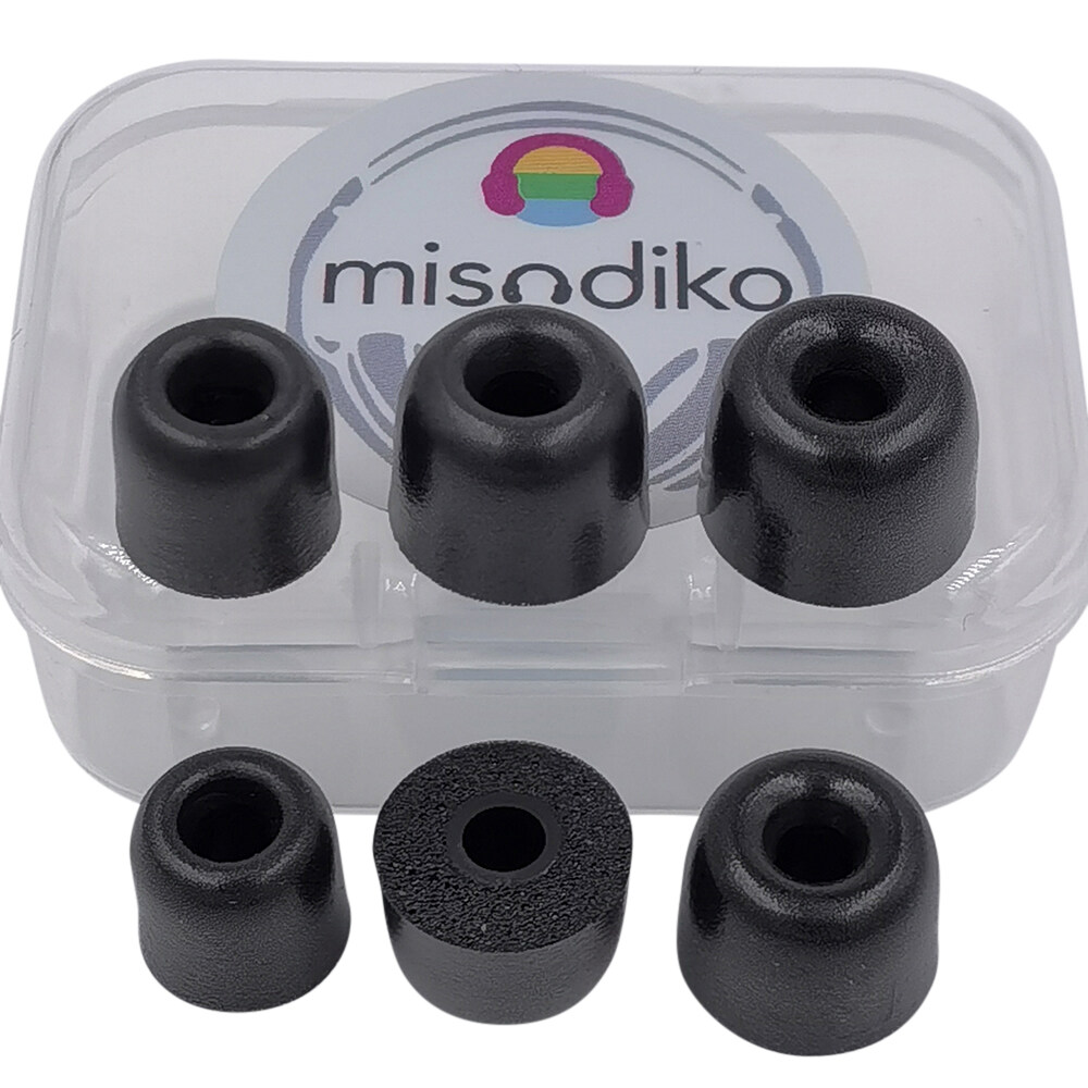 misodiko M400 Memory Foam Earbud Tips for Momentum In Ear, CX 3.00/ Denon AH-W150/ Beoplay H3 H5 E4 E6 (3-Pairs)