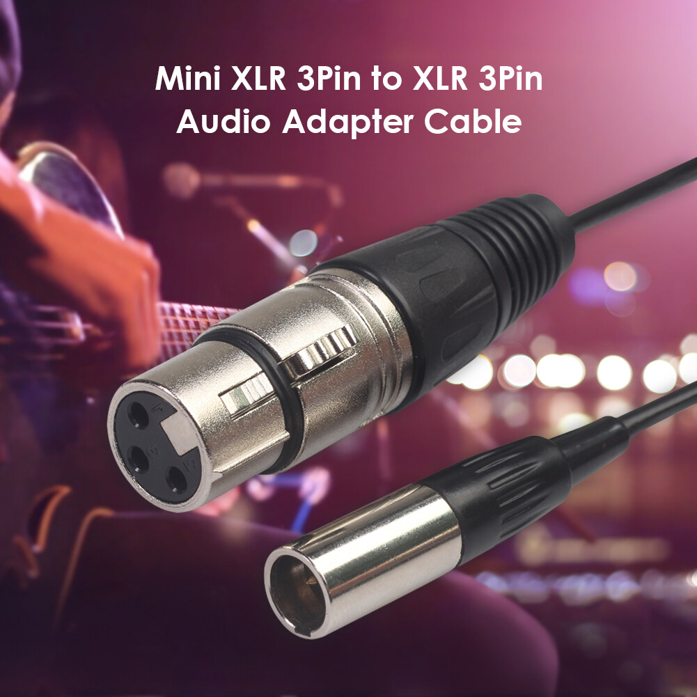 Mini XLR 3Pin to XLR 3Pin Audio Cable Male to Female Camera Microphone Cord