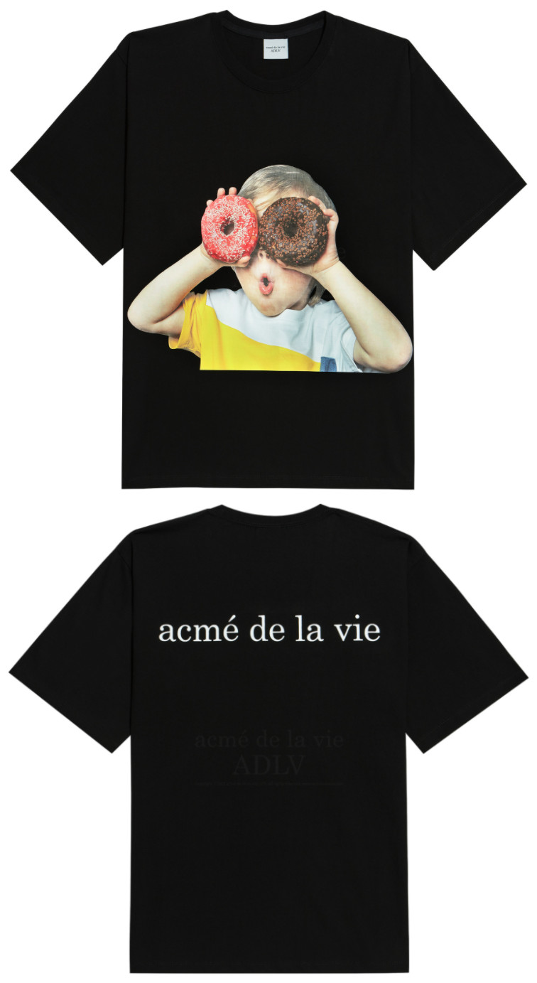 [acme de la vie] ★ With the HiddenTag OVERSIZED★  ADLV BABY FACE SHORT SLEEVE T-SHIRT DONUT 1 piece acmedelavie Casual Men Tshirt Women Tee Couple T shirts  Tops  100% Authentic Cotton Made in Korea K