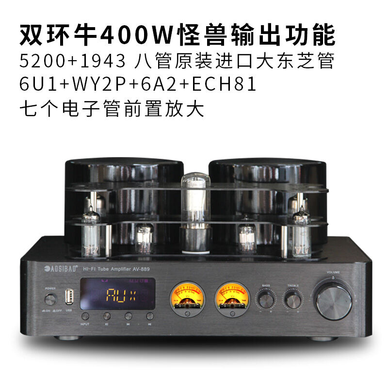 5.0 Bluetooth HiFi Audiophile Tube Amplifier High Power Electronic Tube Amplifiers U Disk Lossless Decoding Audio High Fidelity Bile Duct