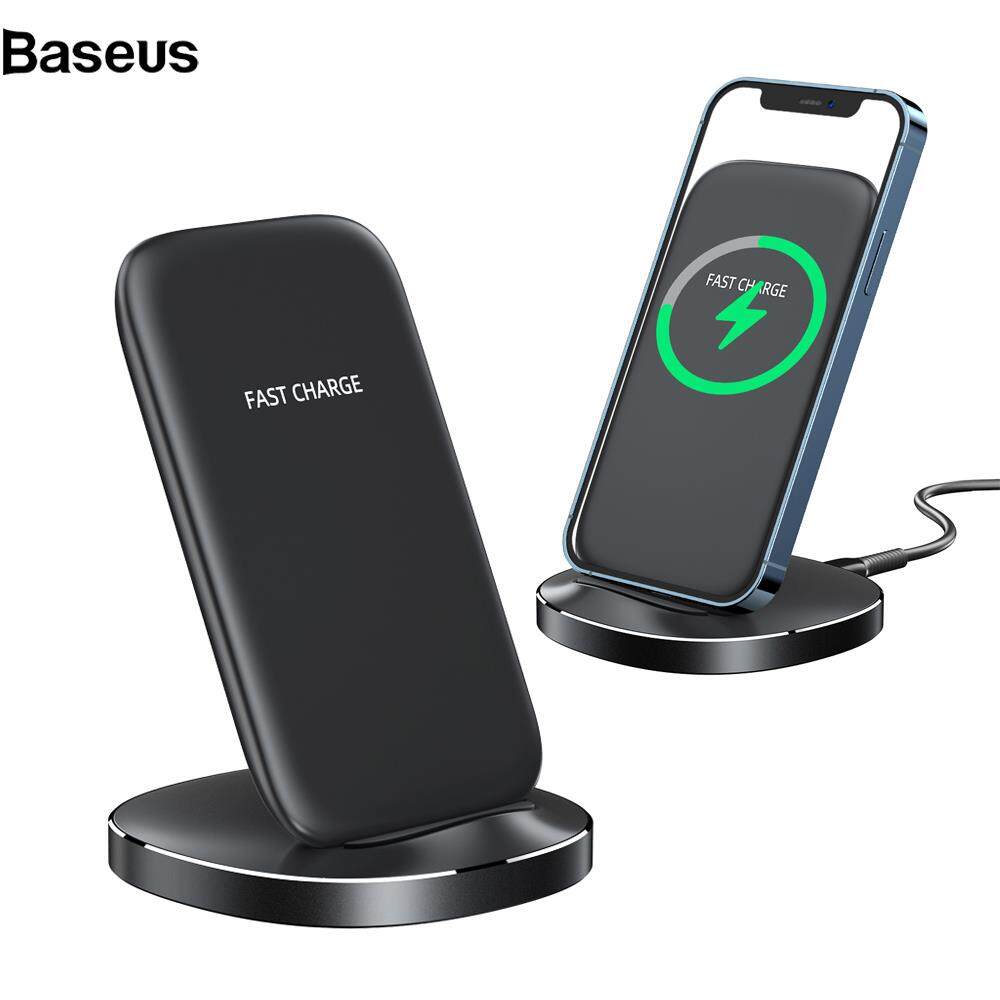 Baseus ESSAGER 15W Desktop Wireless Charger Stand Dual Coil Fast Charging Phone Holder Dock Station for iPhone