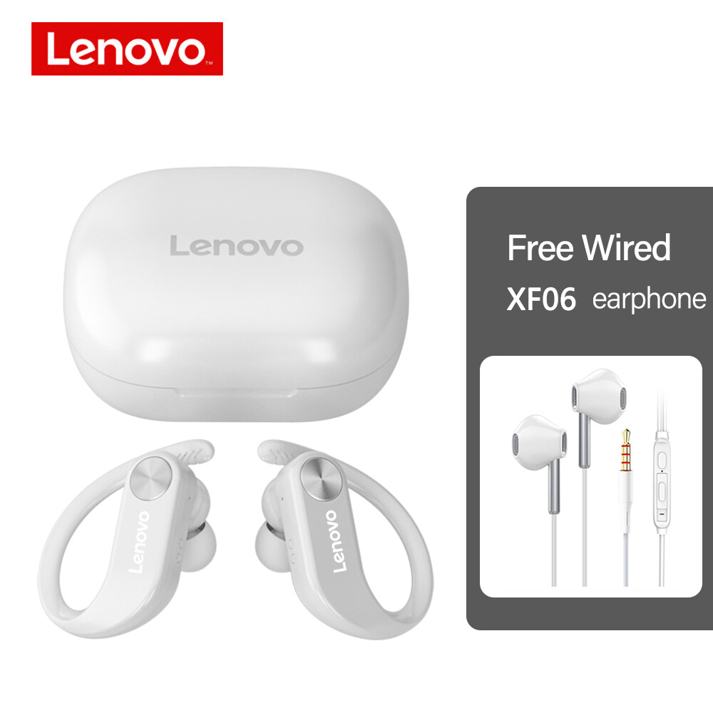 Lenovo LivePods LP7 TWS Bluetooth 5.0 Earbuds Ear Hook Headphone Wireless Sports Earphone IPX5 Waterproof HIFI Stereo Headset with Microphone Battery Display Fast Charge for Android iOS Phone