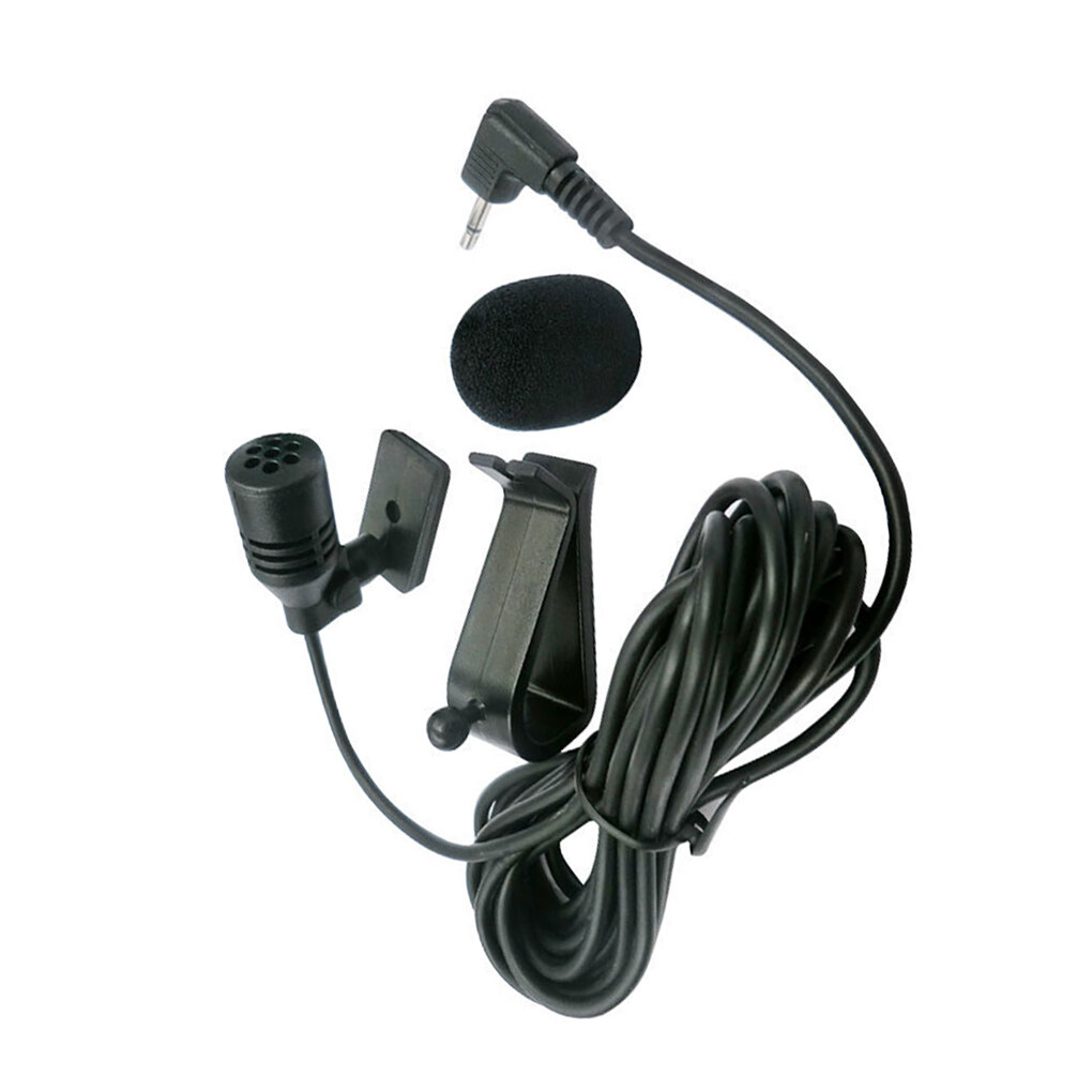 2.5mm Car Audio Microphone Jack Plug Mic Mini Wired Black Vehicular Accessories Auto Voice Frequency Gear Replacement with Cable