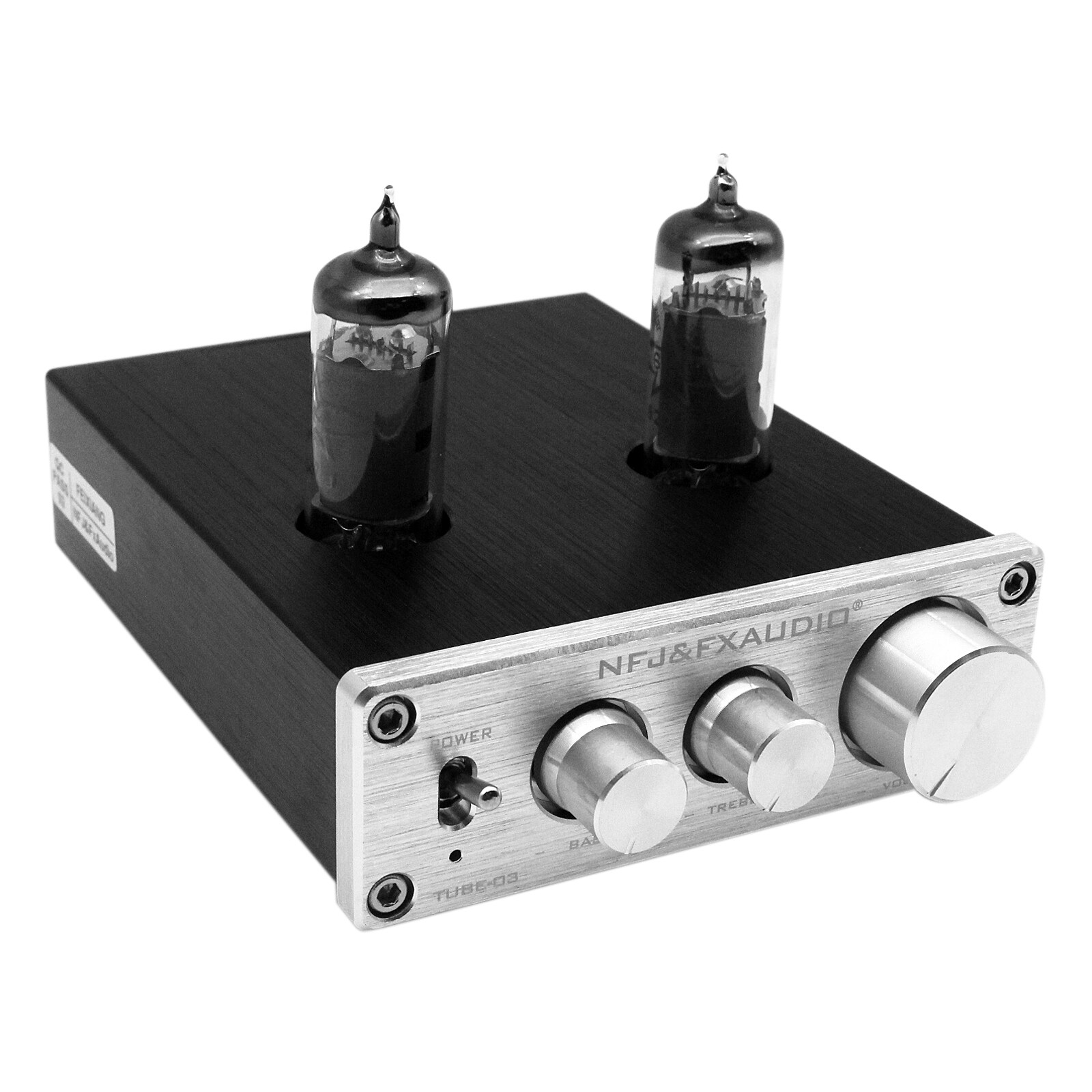 FX-AUDIO TUBE-03 Mini HiFi Audio Preamplifier 6K4 Vacuum Tube Amplifier Buffer Treble Bass Adjustment RCA Preamp