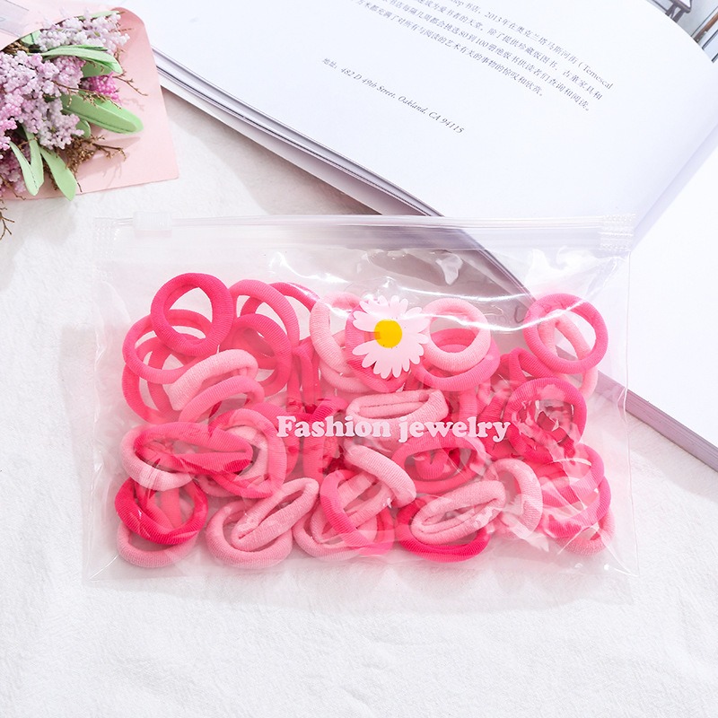 [SG | Seamless] 50pc Candy Color 2.5cm Hair Band Hair Ties For Kids 3-8 Years Old, No-snag No-damage Hair Rubber Band, High Elasticity Cute Baby Kid Headdress Hair Ring