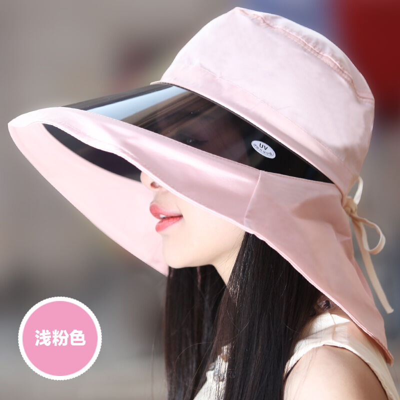 Shenhelun Summer Women's UV Mirror Big Brim Sun Hat Face Covering Neck Guard Sun Hat Waterproof Sun Protection UV Protection Korean Style