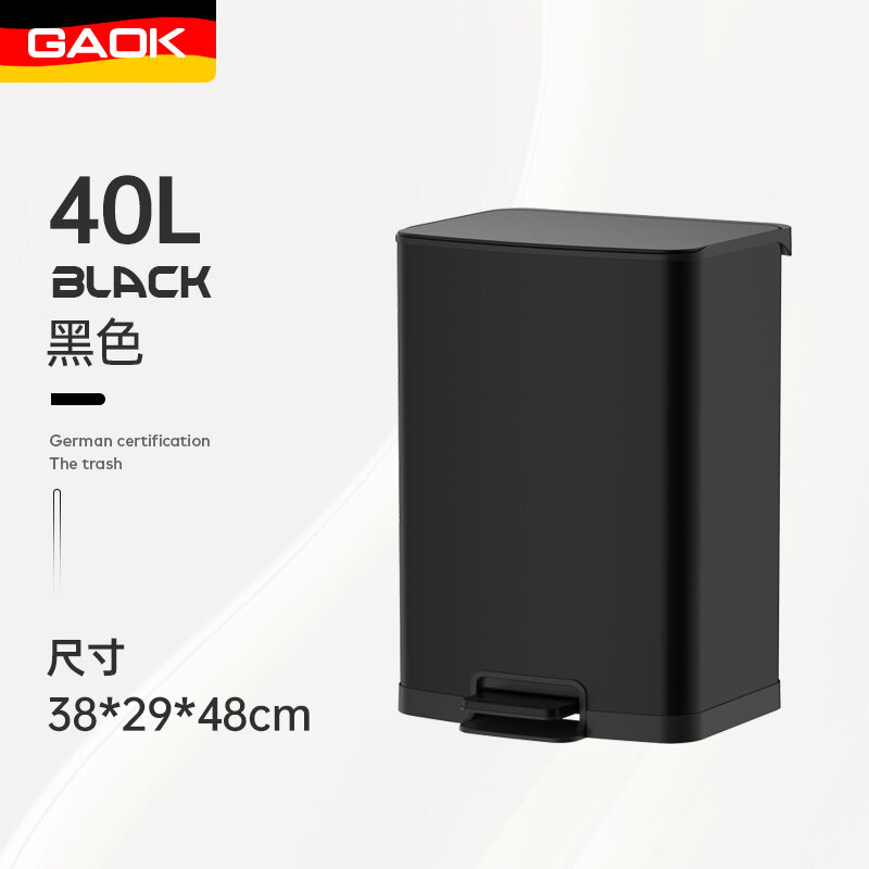 Gaok Kitchen Sanitary Bucket Stainless Steel Trash Can with Lid Household Pedal Living Room Bathroom Light Luxury Good-looking