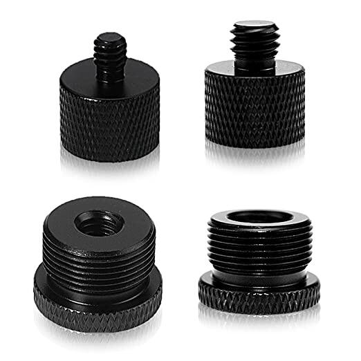 4 Pieces Thread Screw Mount Adapter Convert Male Tripod to Female 3/8 Fitting Stand Inch 5/8 Inch for Speakers Camera Microphone