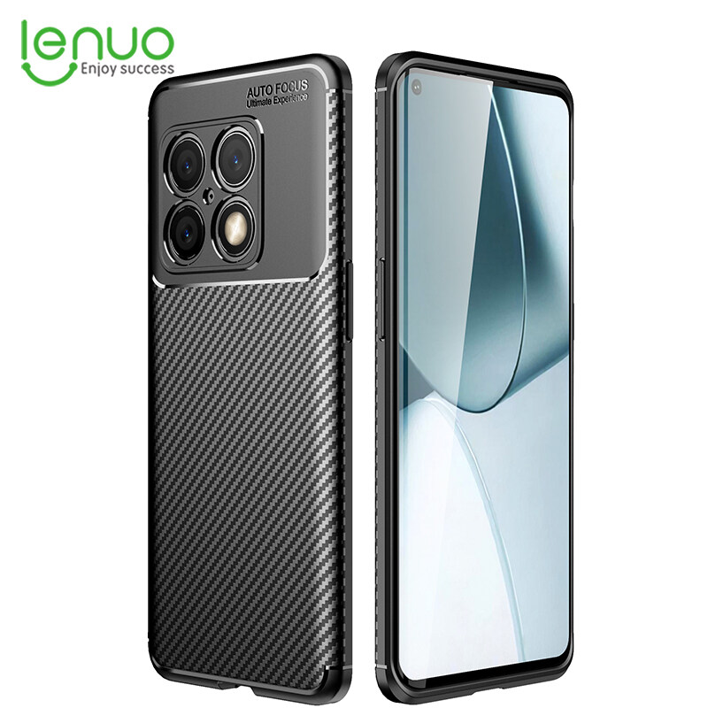 Lenuo for OnePlus 10 Pro / 10R / Ace Case - TPU Carbon Fiber Shockproof Anti-scratch Matte Cellphone Back Cover Phone Case