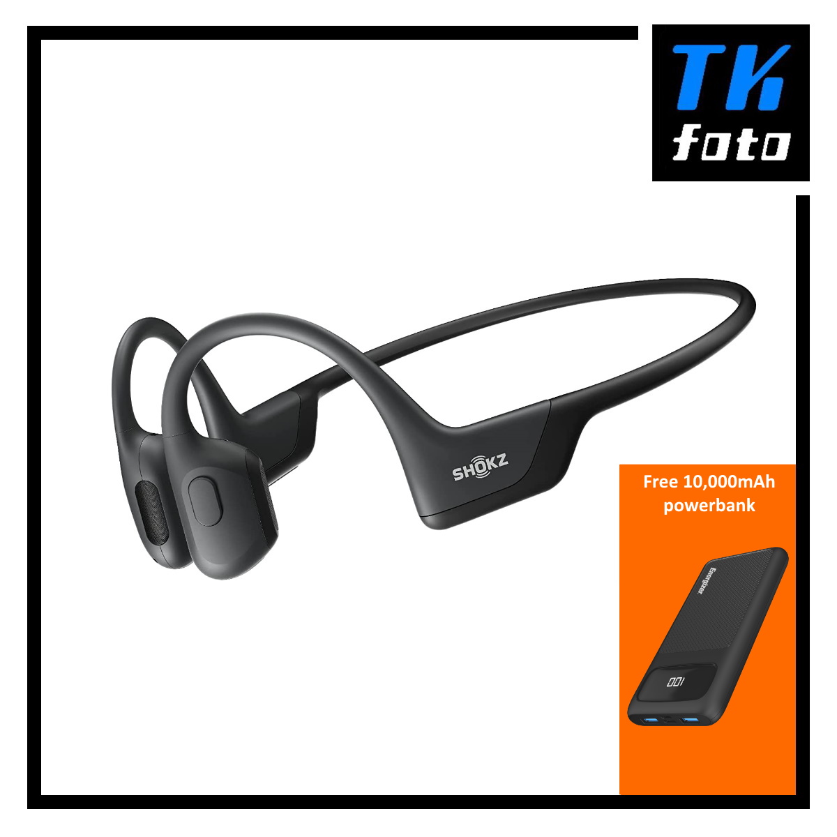 Shokz (Formerly known as Aftershokz) OpenRun Pro Premium Bone Conduction Open-Ear Sport Headphones (Free: Energizer 10,000mAh Powerbank)