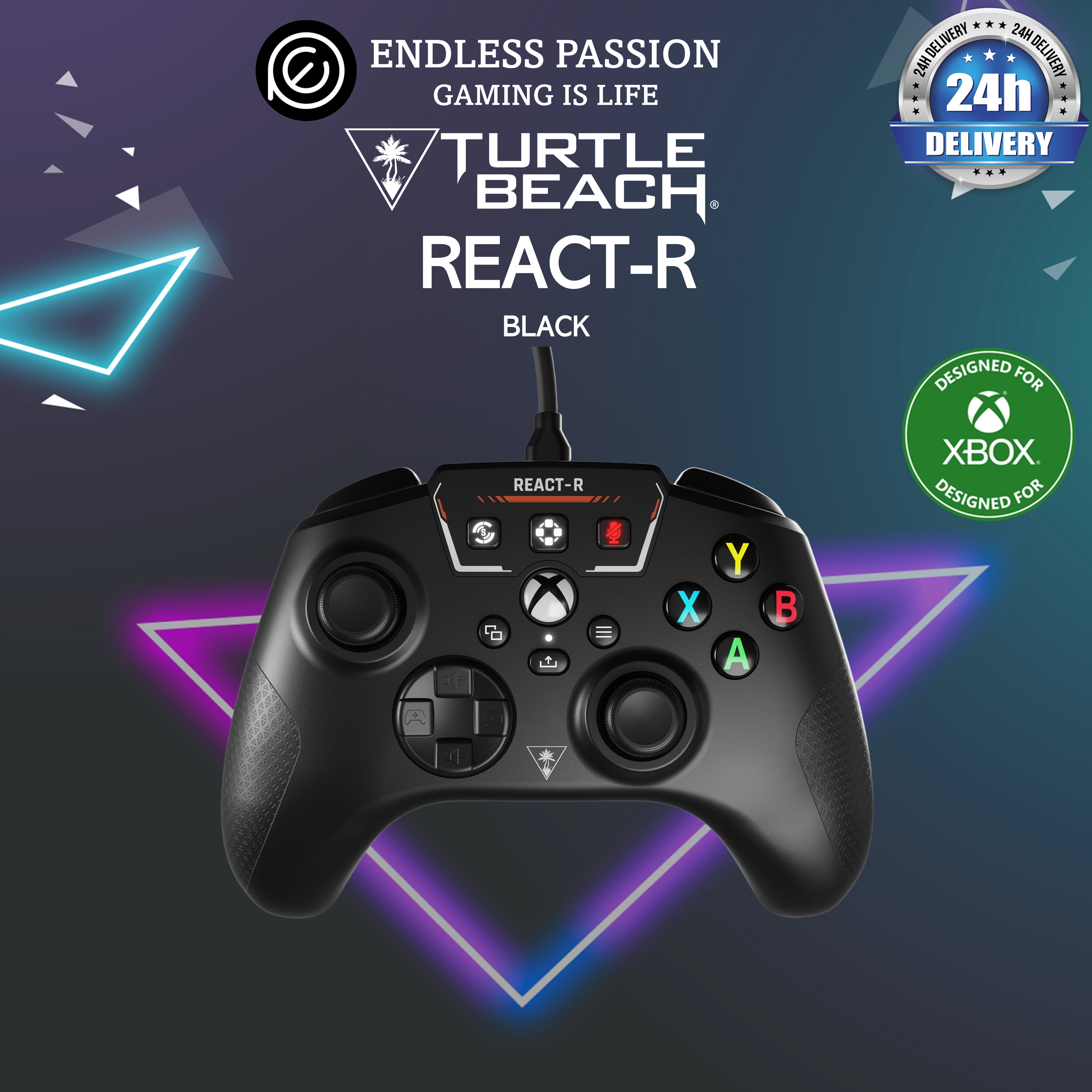 Turtle Beach REACT-R Controller Wired Game Controller – Licensed for Xbox Series X & Xbox Series S, Xbox One & Windows