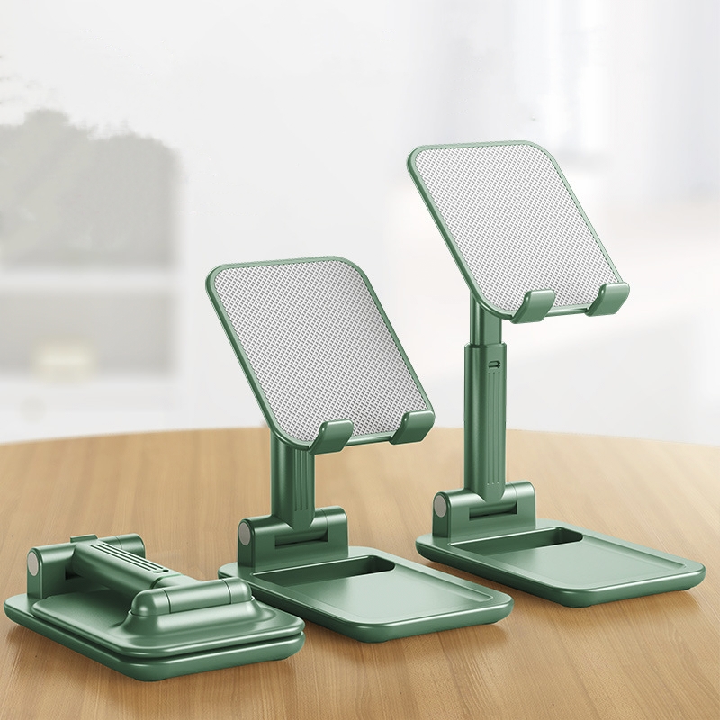 [Buy 1 Get 1 Free]Portable foldable adjustable Mobile phone stand Tablet Holder Folding phone stand Simple and convenient with good quality Green and White colour